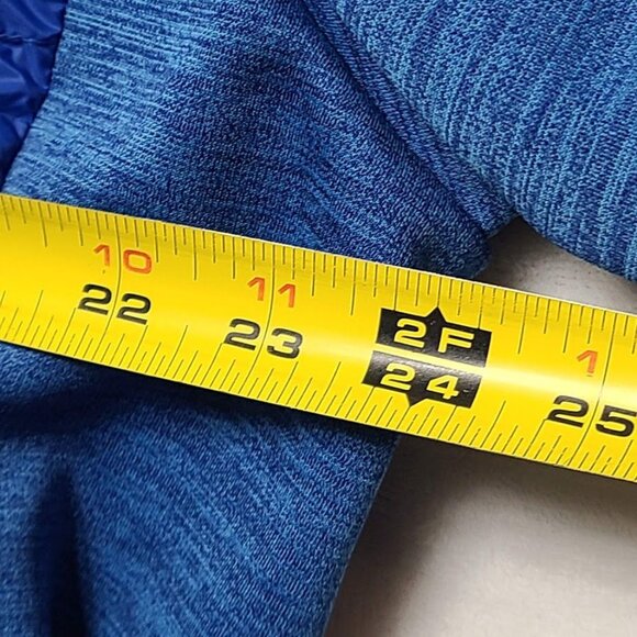 Lands End Primaloft Hybrid Blue Packable Puffer Yellow Zipper Mens Size L 42-44 - Picture 8 of 14